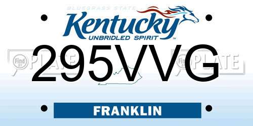 295VVG Kentucky License Plate