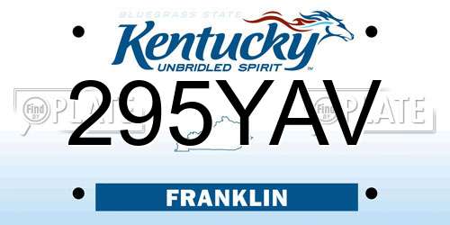 295YAV Kentucky License Plate