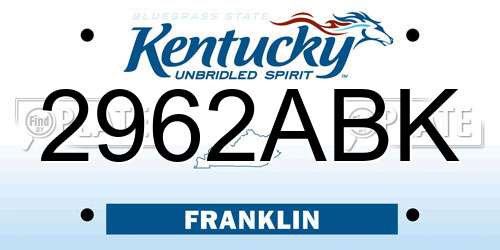 2962ABK Kentucky License Plate