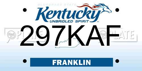 297KAF Kentucky License Plate