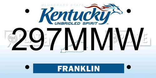 297MMW Kentucky License Plate