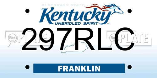 297RLC Kentucky License Plate