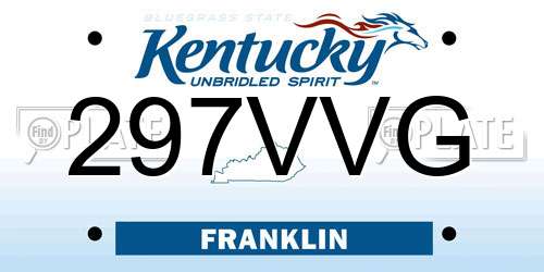 297VVG Kentucky License Plate
