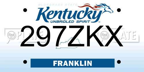 297ZKX Kentucky License Plate
