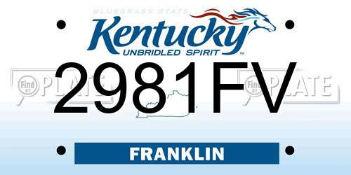 2981FV Kentucky License Plate