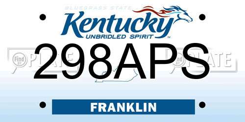 298APS Kentucky License Plate