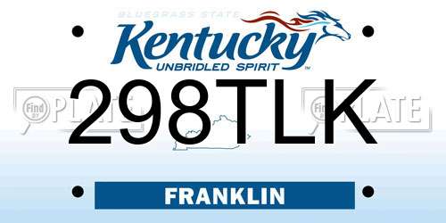 298TLK Kentucky License Plate