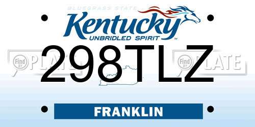 298TLZ Kentucky License Plate
