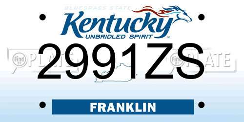 2991ZS Kentucky License Plate