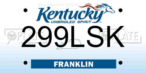 299LSK Kentucky License Plate