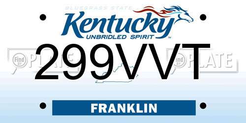 299VVT Kentucky License Plate