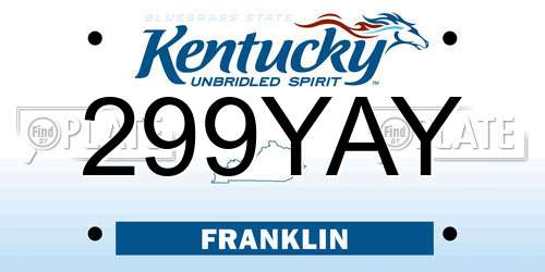 299YAY Kentucky License Plate