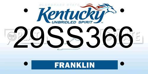 29SS366 Kentucky License Plate