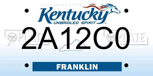 2A12C0 Kentucky License Plate