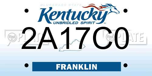 2A17C0 Kentucky License Plate