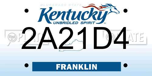 2A21D4 Kentucky License Plate