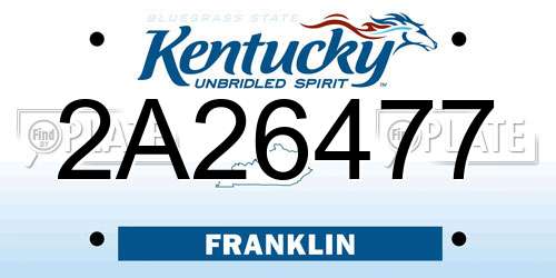 2A26477 Kentucky License Plate