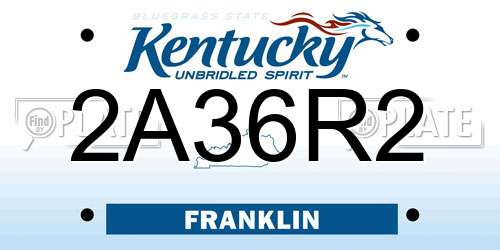 2A36R2 Kentucky License Plate