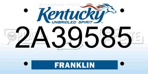 2A39585 Kentucky License Plate