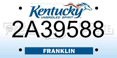 2A39588 Kentucky License Plate