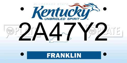 2A47Y2 Kentucky License Plate