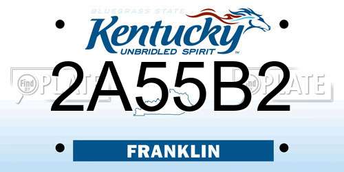 2A55B2 Kentucky License Plate