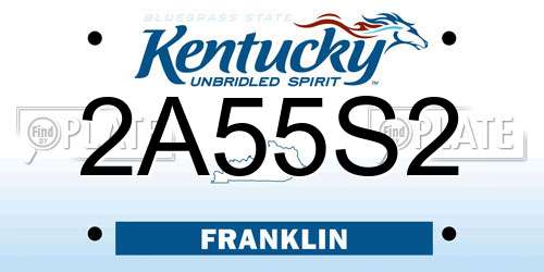 2A55S2 Kentucky License Plate