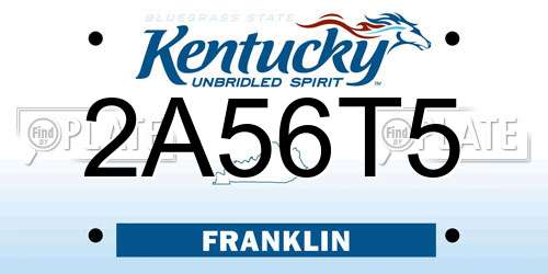2A56T5 Kentucky License Plate