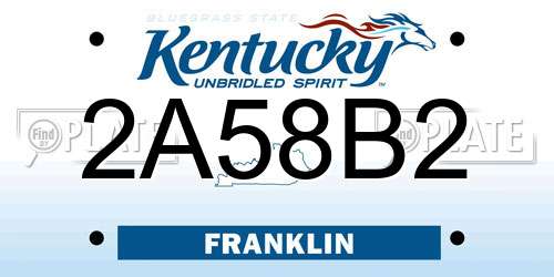 2A58B2 Kentucky License Plate