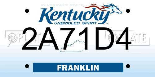 2A71D4 Kentucky License Plate