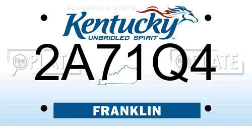 2A71Q4 Kentucky License Plate