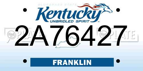 2A76427 Kentucky License Plate