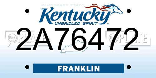 2A76472 Kentucky License Plate