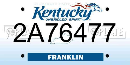 2A76477 Kentucky License Plate