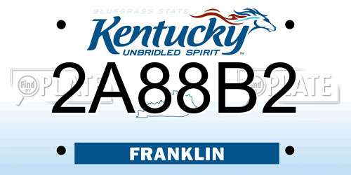 2A88B2 Kentucky License Plate