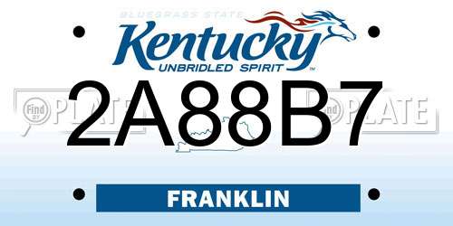 2A88B7 Kentucky License Plate