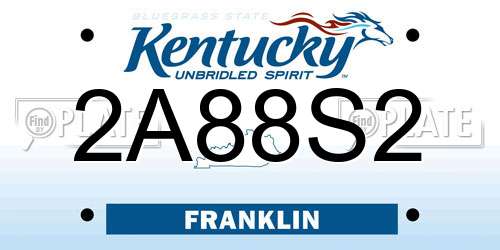 2A88S2 Kentucky License Plate
