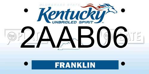 2AAB06 Kentucky License Plate