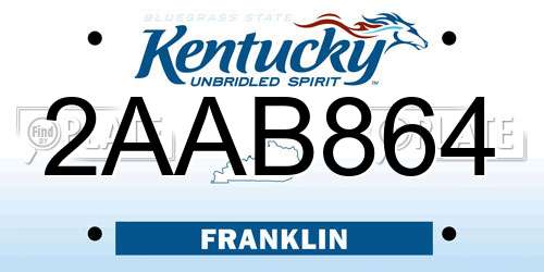 2AAB864 Kentucky License Plate