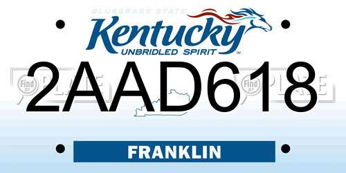 2AAD618 Kentucky License Plate