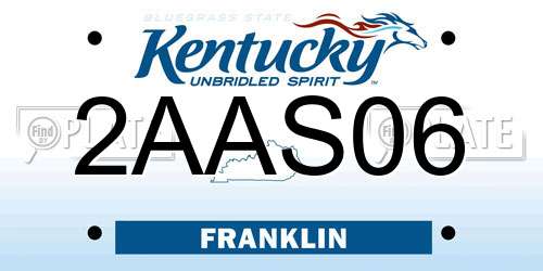 2AAS06 Kentucky License Plate