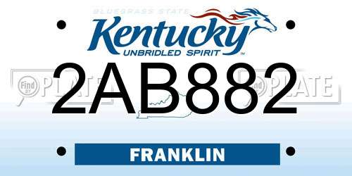 2AB882 Kentucky License Plate