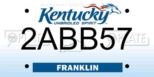 2ABB57 Kentucky License Plate