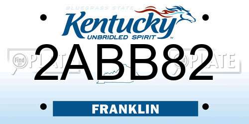 2ABB82 Kentucky License Plate
