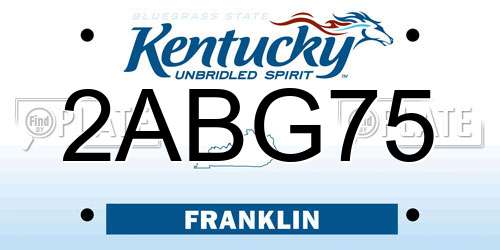 2ABG75 Kentucky License Plate