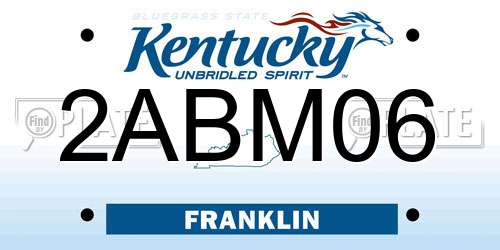 2ABM06 Kentucky License Plate