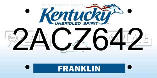 2ACZ642 Kentucky License Plate