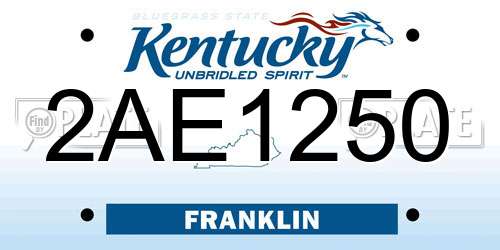 2AE1250 Kentucky License Plate
