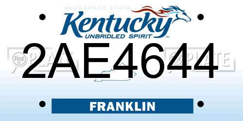 2AE4644 Kentucky License Plate