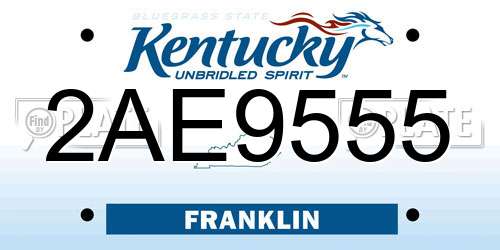 2AE9555 Kentucky License Plate